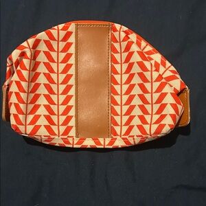 Geometric Red and Cream Clutch